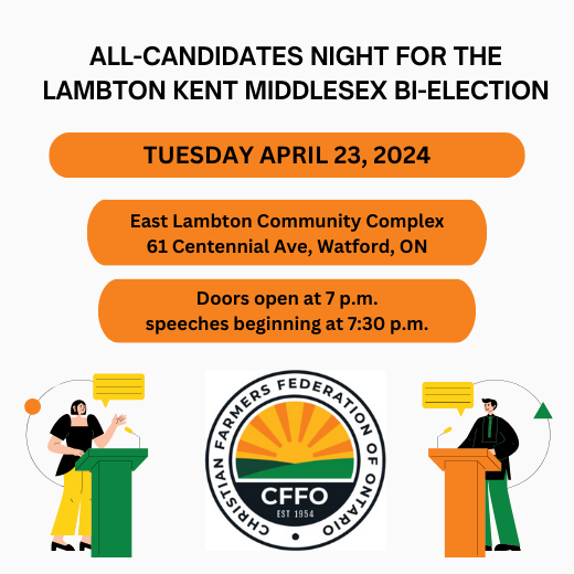 Engage in Local Politics: All-Candidates Night for the Lambton Kent Middlesex By-Election
